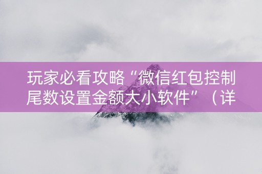 玩家必看攻略“微信红包控制尾数设置金额大小软件”（详细透视教程）-哔哩哔哩