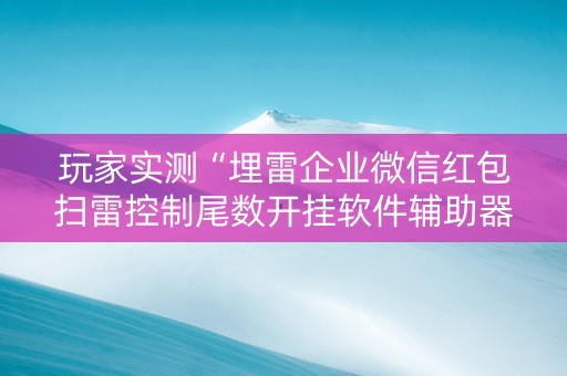 玩家实测“埋雷企业微信红包扫雷控制尾数开挂软件辅助器”（详细透视教程）-哔哩哔哩