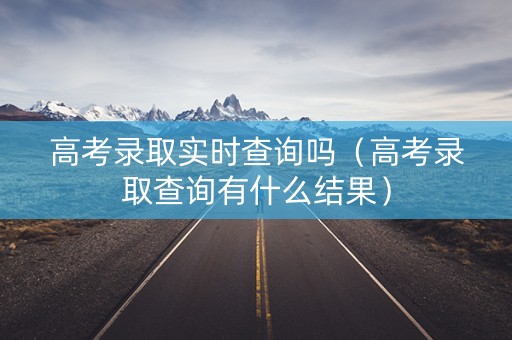 高考录取实时查询吗（高考录取查询有什么结果）