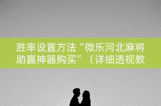 胜率设置方法“微乐河北麻将助赢神器购买”（详细透视教程）-哔哩哔哩