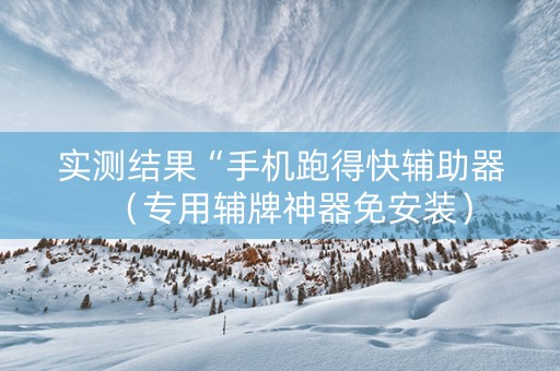 实测结果“手机跑得快辅助器（专用辅牌神器免安装）