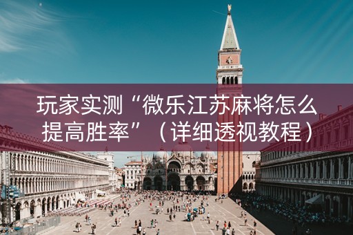玩家实测“微乐江苏麻将怎么提高胜率”（详细透视教程）-哔哩哔哩
