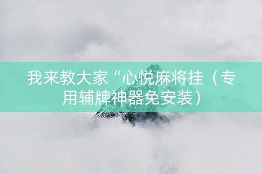 我来教大家“心悦麻将挂（专用辅牌神器免安装）