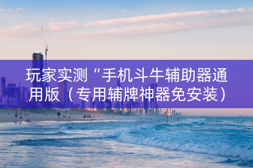 玩家实测“手机斗牛辅助器通用版（专用辅牌神器免安装）