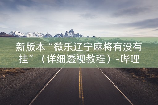新版本“微乐辽宁麻将有没有挂”（详细透视教程）-哔哩哔哩