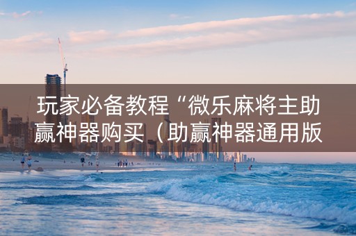 玩家必备教程“微乐麻将主助赢神器购买（助赢神器通用版）