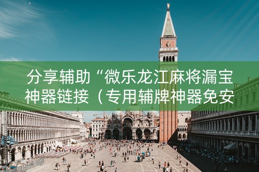 分享辅助“微乐龙江麻将漏宝神器链接（专用辅牌神器免安装）