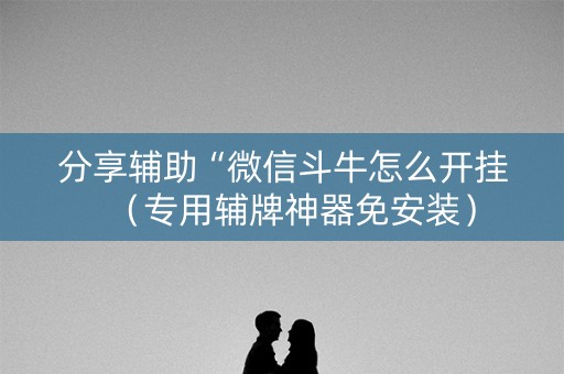 分享辅助“微信斗牛怎么开挂（专用辅牌神器免安装）