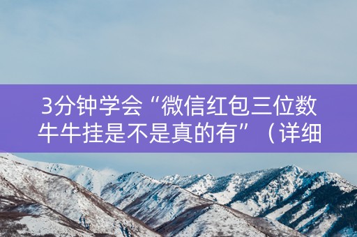 3分钟学会“微信红包三位数牛牛挂是不是真的有”（详细透视教程）-哔哩哔哩