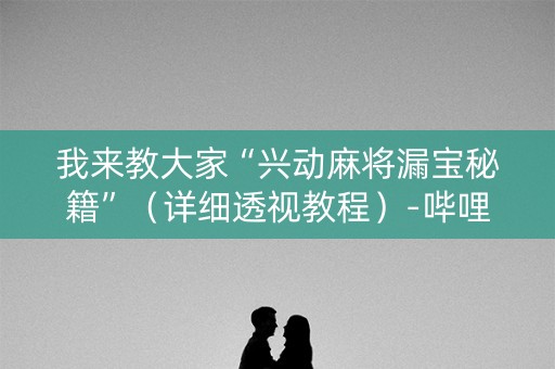 我来教大家“兴动麻将漏宝秘籍”（详细透视教程）-哔哩哔哩