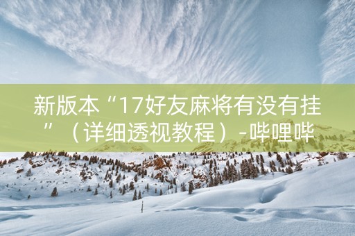 新版本“17好友麻将有没有挂”（详细透视教程）-哔哩哔哩