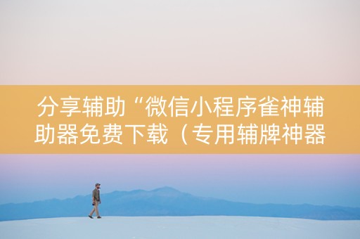 分享辅助“微信小程序雀神辅助器免费下载（专用辅牌神器免安装）