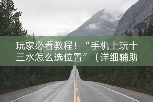 玩家必看教程！“手机上玩十三水怎么选位置”（详细辅助教程）-哔哩哔哩