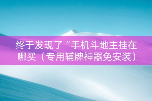终于发现了“手机斗地主挂在哪买（专用辅牌神器免安装）