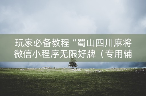 玩家必备教程“蜀山四川麻将微信小程序无限好牌（专用辅牌神器免安装）