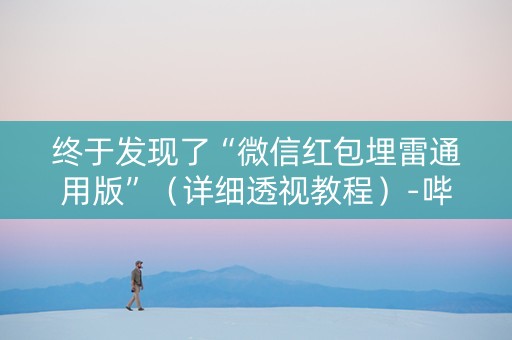 终于发现了“微信红包埋雷通用版”（详细透视教程）-哔哩哔哩