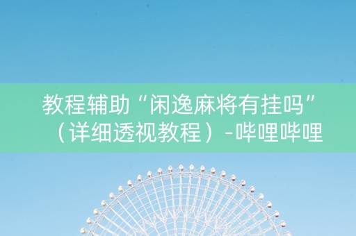 教程辅助“闲逸麻将有挂吗”（详细透视教程）-哔哩哔哩