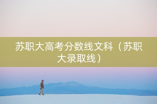 苏职大高考分数线文科（苏职大录取线）
