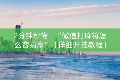 2分钟秒懂！“微信打麻将怎么容易赢”（详细开挂教程）-哔哩哔哩