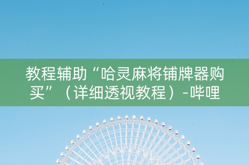 教程辅助“哈灵麻将铺牌器购买”（详细透视教程）-哔哩哔哩