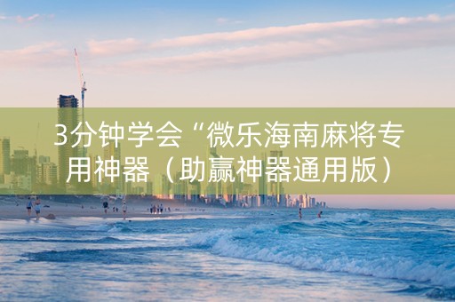 3分钟学会“微乐海南麻将专用神器（助赢神器通用版）