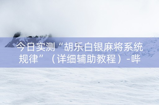 今日实测“胡乐白银麻将系统规律”（详细辅助教程）-哔哩哔哩