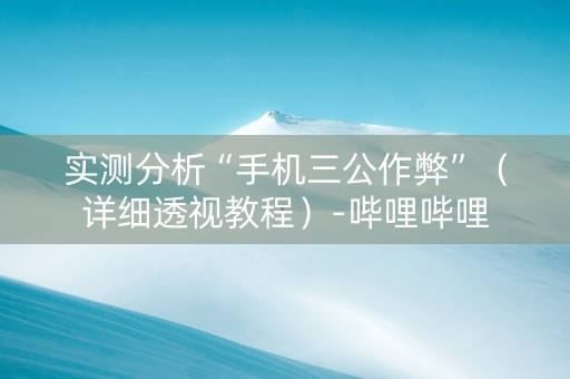 实测分析“手机三公作弊”（详细透视教程）-哔哩哔哩