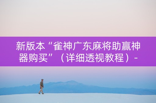 新版本“雀神广东麻将助赢神器购买”（详细透视教程）-哔哩哔哩