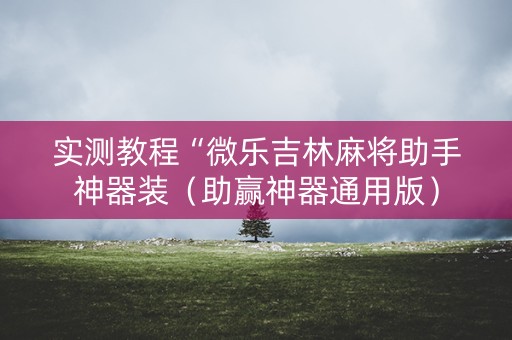 实测教程“微乐吉林麻将助手神器装（助赢神器通用版）