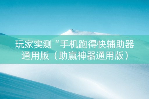 玩家实测“手机跑得快辅助器通用版（助赢神器通用版）