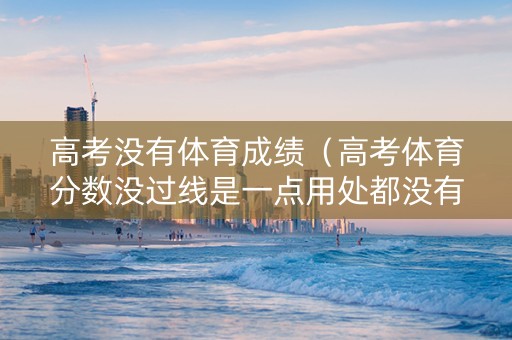 高考没有体育成绩（高考体育分数没过线是一点用处都没有吗）