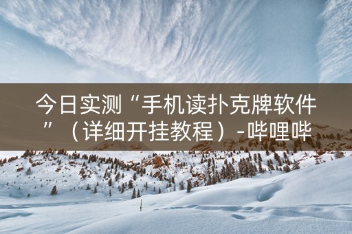 今日实测“手机读扑克牌软件”（详细开挂教程）-哔哩哔哩