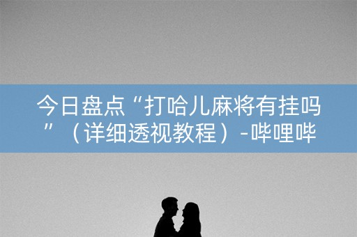 今日盘点“打哈儿麻将有挂吗”（详细透视教程）-哔哩哔哩