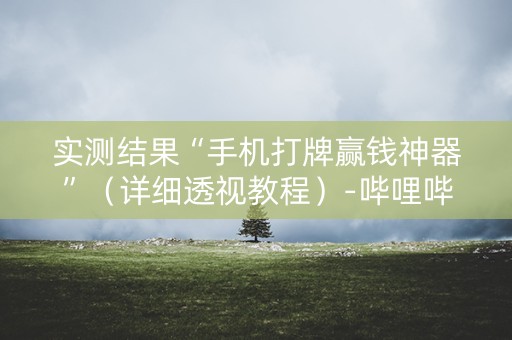 实测结果“手机打牌赢钱神器”（详细透视教程）-哔哩哔哩