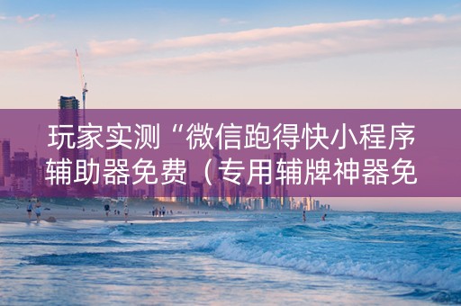 玩家实测“微信跑得快小程序辅助器免费（专用辅牌神器免安装）