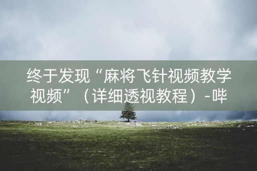 终于发现“麻将飞针视频教学视频”（详细透视教程）-哔哩哔哩