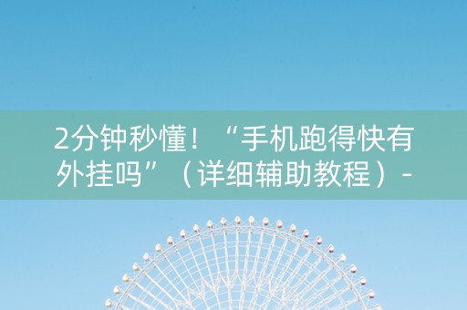 2分钟秒懂！“手机跑得快有外挂吗”（详细辅助教程）-哔哩哔哩
