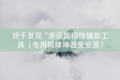 终于发现“多乐跑得快辅助工具（专用辅牌神器免安装）