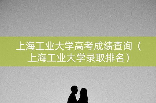 上海工业大学高考成绩查询（上海工业大学录取排名）