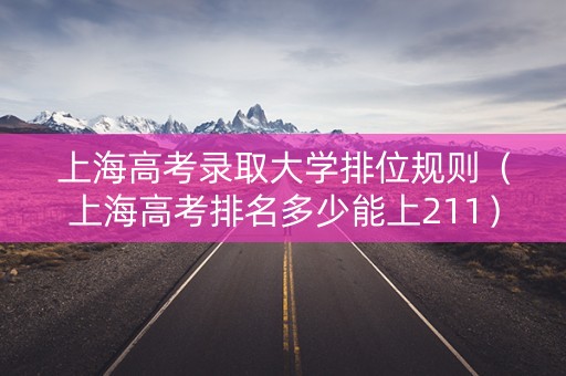 上海高考录取大学排位规则（上海高考排名多少能上211）