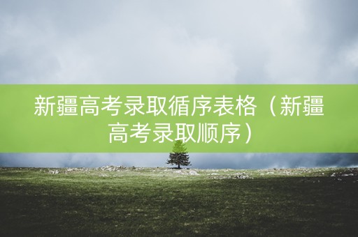 新疆高考录取循序表格（新疆高考录取顺序）