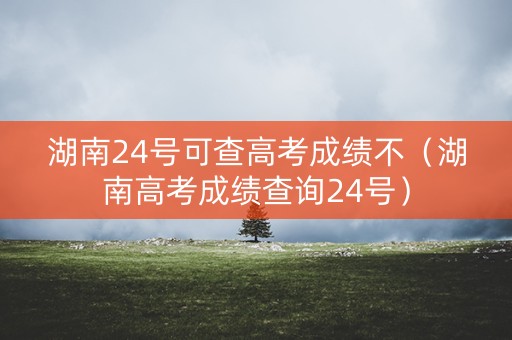 湖南24号可查高考成绩不（湖南高考成绩查询24号）