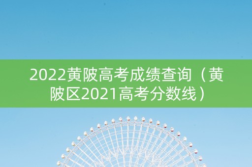 2022黄陂高考成绩查询（黄陂区2021高考分数线）