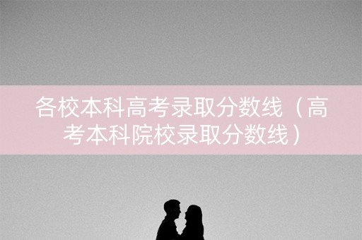 各校本科高考录取分数线（高考本科院校录取分数线）