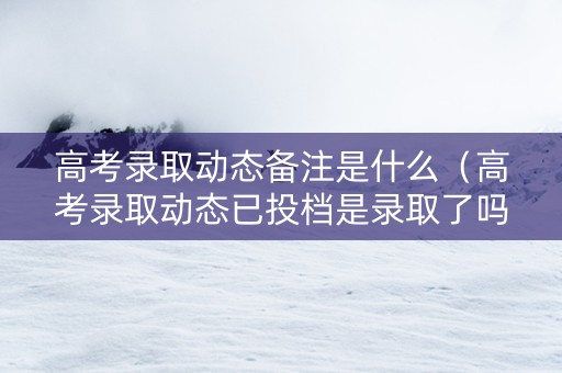 高考录取动态备注是什么（高考录取动态已投档是录取了吗）