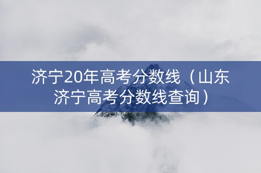 济宁20年高考分数线（山东济宁高考分数线查询）