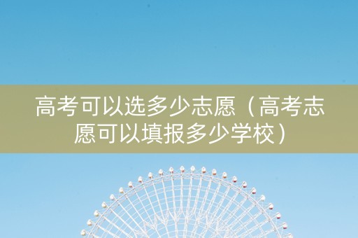 高考可以选多少志愿（高考志愿可以填报多少学校）