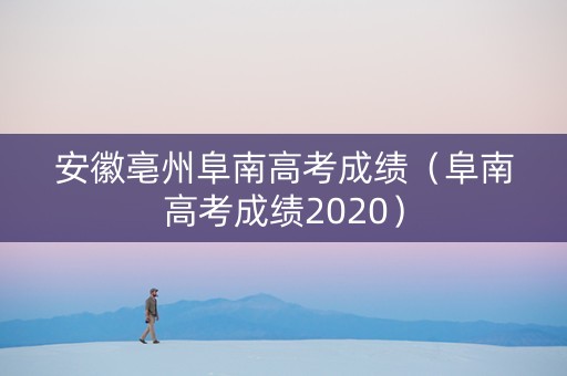 安徽亳州阜南高考成绩（阜南高考成绩2020）