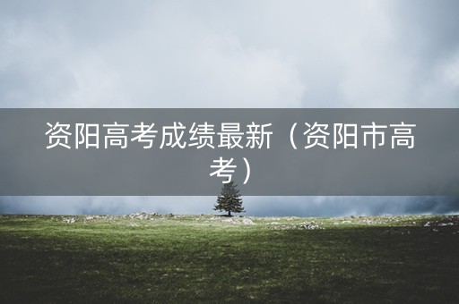 资阳高考成绩最新（资阳市高考）