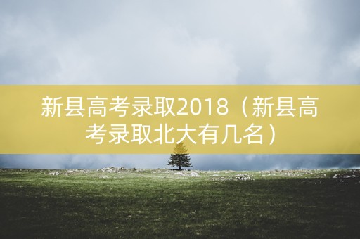 新县高考录取2018（新县高考录取北大有几名）